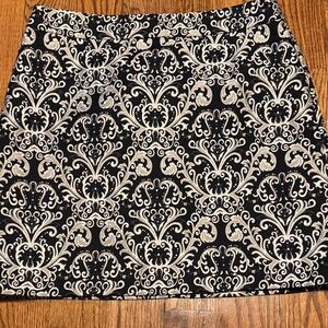 M&S short black gold tone brocade pencil skirt